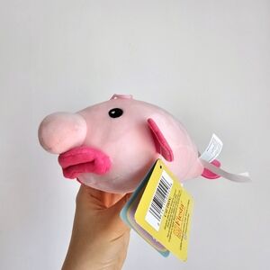 Fiesta Pink Blob Fish Plush 9” Cute Kawaii Weirdcore Soft Toy NWT